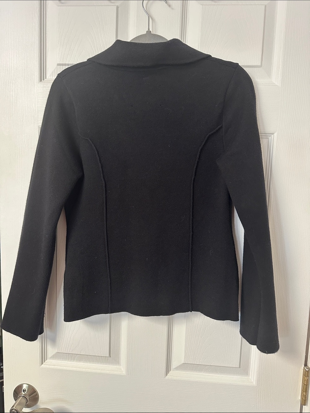 Anthropologie Black Tailored Two-Button Sweater Blazer - Picture 2 of 3